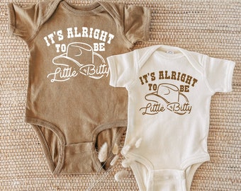 It's alright to be little bitty, western baby clothes, boho country one-piece, southern baby, cute country style baby clothes, baby shower