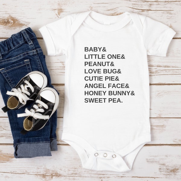 Baby Nicknames Onesie, Little One Baby Short Sleeve Onesie®, Love Bug Baby Shirt