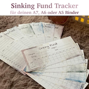 Sinking Fund Tracker für A5, A6 & A7 Binder zum abheften o. für die Umschläge | Umschlagmethode | Modern vers. Designs | gedruckt-laminiert