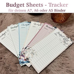 3x Personalisierbare Budget Tracker für deinen A5, A6 und A7 Binder | Umschlagmethode | Floral vers. Designs | gedruckt - laminiert