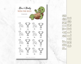 Slow and Steady Savings Challenge, Turtle Race - Etsy