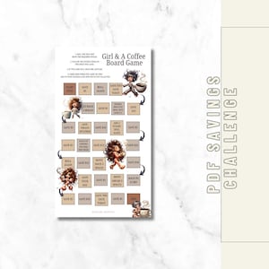 Boss Girl Coffee Board Game Savings Challenge | Printable A6 and A4 | PDF download | Budget