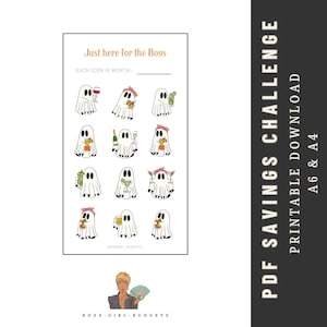 Boozy Ghost Savings Challenge | Printable A6 and A4 | PDF download | Budget