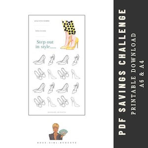 Heels Savings Challenge | Printable A6 and A4 | PDF download | Budget
