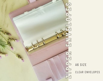 A6 clear zipper envelopes | add on | cash envelopes | cash stuffing