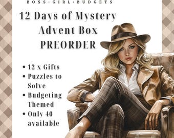 12 Days of Mystery Advent Box | Detective Theme Budgeting Mystery Box