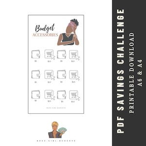 Budget Accessories Savings Challenge | Printable A6 and A4 | PDF download | Budget