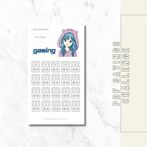 Gaming Savings Challenge | Printable A6 and A4 | PDF download | Budget