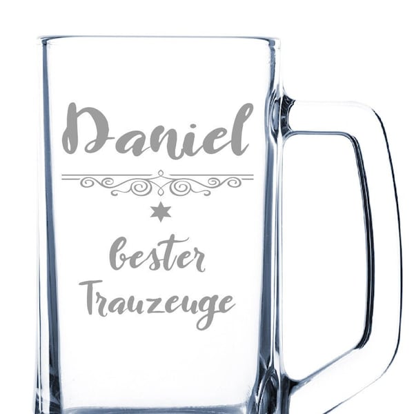 Bierglas graviert/ Geschenk für Trauzeuge  | Geschenkidee personalisiertes Bierglas | Individuelles Bierglas | Glas mit GravurTrauzeuge