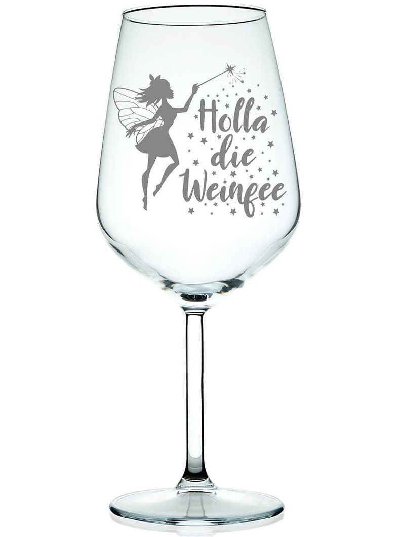 Weinglas mit Gravur Holla die Weinfee Etsy.de