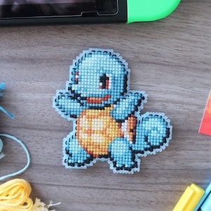 Cross-stitch pattern (PDF download) - Squirtle | Sprite, Starter, Cute, Geek, Video Game