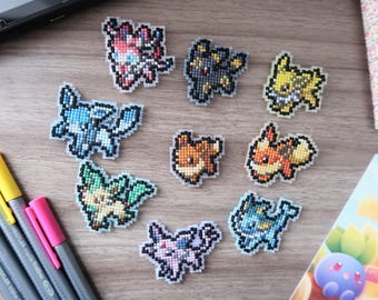 Cross-stitch pattern (PDF download) - Eeveelutions | Sprite, Cute, Geek, Video Game, Bundle