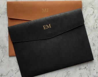 Personalised, Monogram Faux Leather Document Wallet Holder, A4, Vegan