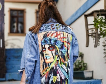 hand painted denim jacket