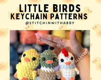 Little Birds Keychain Pattern | No Sew Keychain Patterns | Crochet Keychains | Keychain Birds | Market Makes | No Sew Patterns