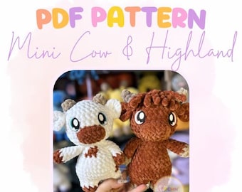 Mini Cow Crochet Pattern | Cow Pattern | Crochet Cow | Low Sew Crochet Pattern