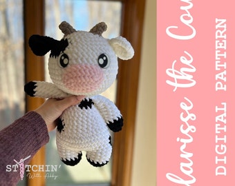 Clarisse the Cow Crochet Pattern| Cow Crochet Pattern| Crochet Cow| Crochet Animal