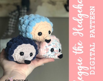 Reggie the Hedgehog/Hedgehog Crochet Pattern/No Sew Crochet Pattern