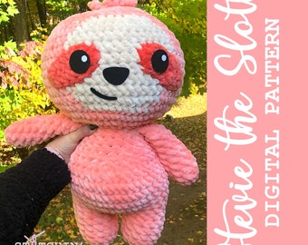 Stevie the Sloth/Sloth Crochet Pattern/Low Sew Crochet Pattern