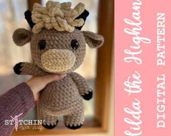 Hilda the Highland Cow Crochet Pattern| Highland Cow Crochet Pattern| Crochet Cow| Crochet Animal| Highland Cow| Crochet Highland Cow