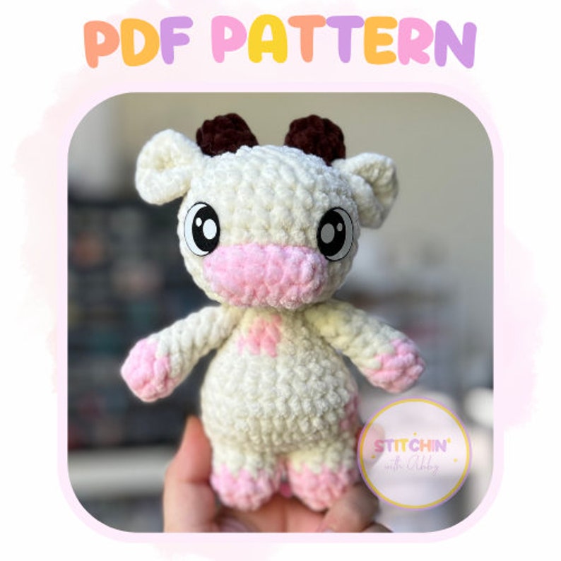 Mini Cow Crochet Pattern | Cow Pattern | Crochet Cow | Low Sew Crochet Pattern image 7