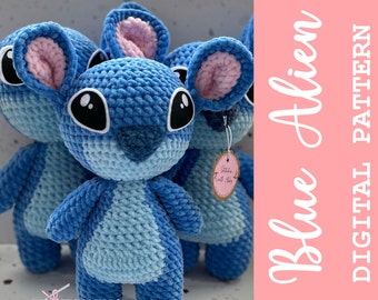 Blue Alien Crochet Pattern| Alien Crochet Pattern| Crochet Alien| Crochet Animal