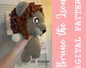 Patrón Bruno el León/ Patrones de Ganchillo / Patrón León/ León de Ganchillo / Ganchillo Animal / Patrón León de Ganchillo / Regalo Baby Shower