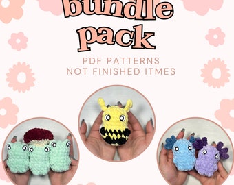 Keychain Bundle Pattern | No Sew Keychain Patterns | Crochet Keychains | Keychain Axolotl | Market Makes | Keychain Frog | Keychain Bee