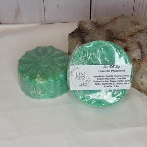 HIJOVI Naturals Rice Milk Lavender Peppermint Round Soap Bar, 3.4oz
