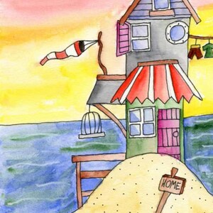 Carte de voeux Cabane en bord de mer