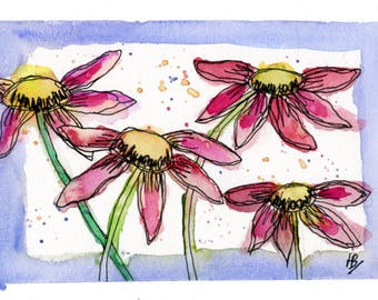 Carte de voeux fleurs violettes