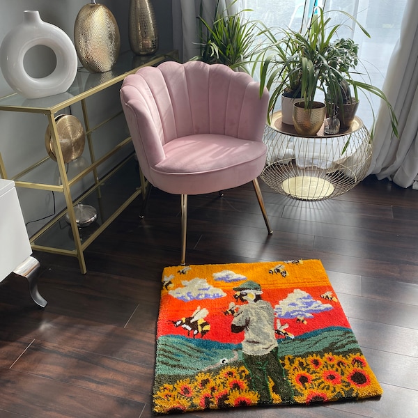 Flower boy Tyler the creator album rap tufted rug handmade carpet