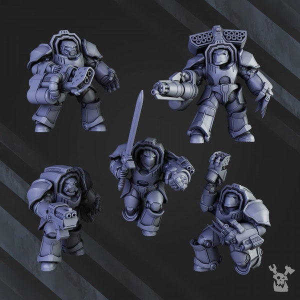 set of 5 Knights of the Citadel - DakkaDakka Store/Sci-fi/Tabletop Miniature