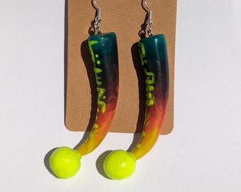 glowing luminous psychedelic symbol gradient rave earrings