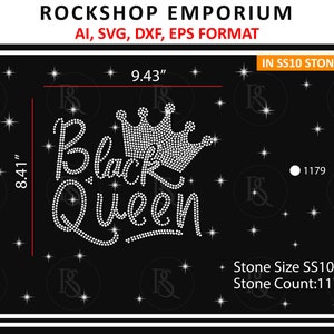 Black Queen Rhinestone Svg Template Digital Download Bling Shirt Design Svg Cricut Birthday Queen Template Digital Print Svg File for Cricut