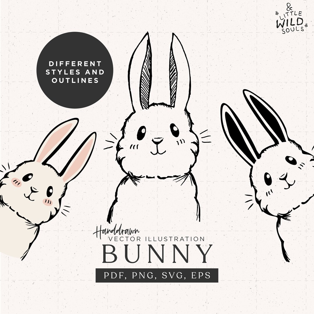 Vector File Fat Rabbit Hand-drawn Rabbits as a Vector File for Coloring, Crafting, Printing or ...