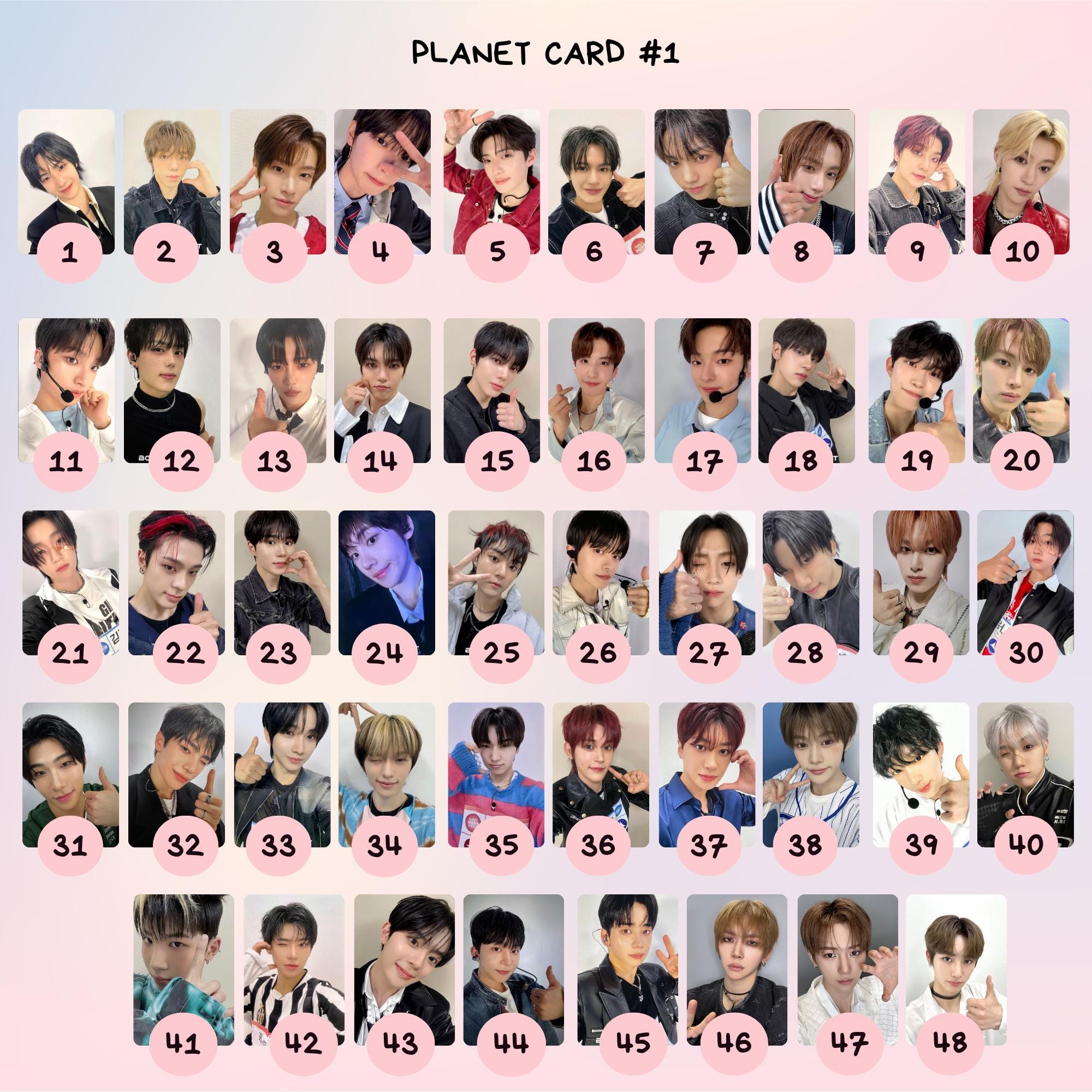 Boys || Planet Photocards | Fanmade PLANET CARDS - Etsy