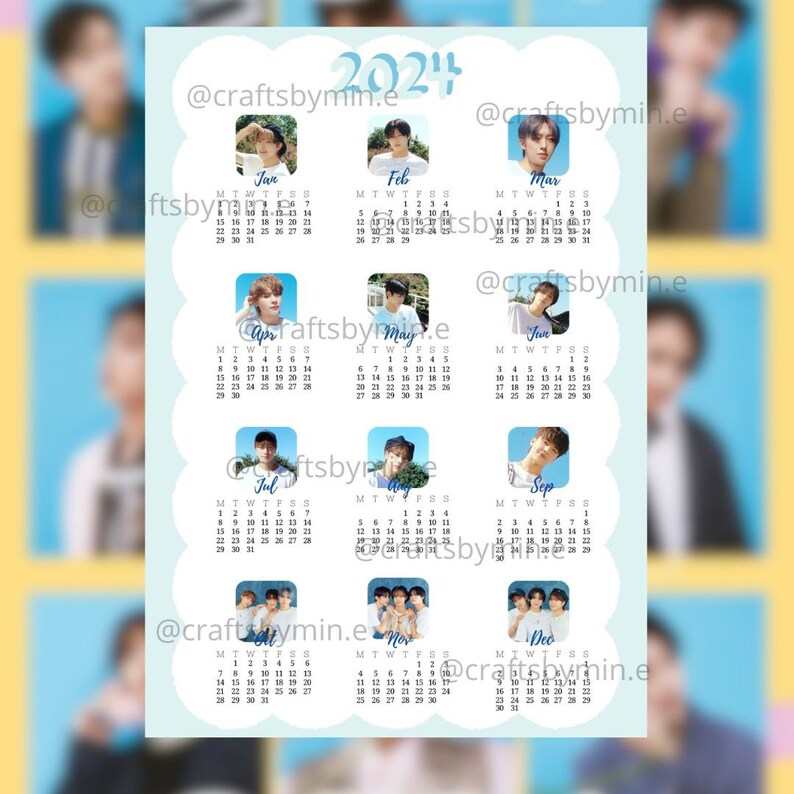 KPOP &team/andteam Two Calendars 2024 A4 Digital Download Etsy Singapore
