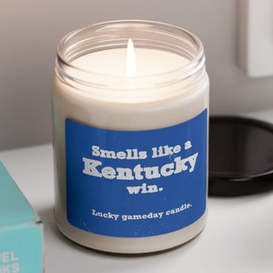 Smells Like a Kentucky Win Scented Candle, Wildcats Candle Gift, Kentucky Football Basketball