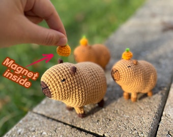 Listo para enviar: capibara a crochet tejiendo capibara Roedores Amigurumi capibara