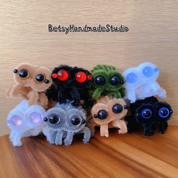 Ready to ship from the U.S.: Pocket Jumping Spider Toy 2'' | Fuzzy Wire Chenille Stem Crafts | Gift for Kids & Children | Christmas