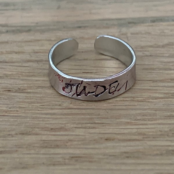 THE CRUEL PRINCE - Jude's Name Written Over and Over - Ring, Adjustable, Gift