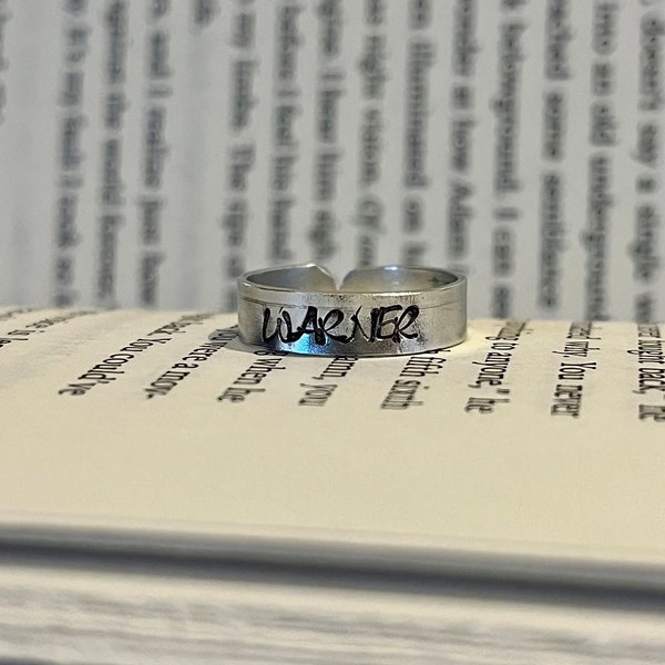 Bague Aaron Warner - Série Shatter me, booktok, book boys, cadeau