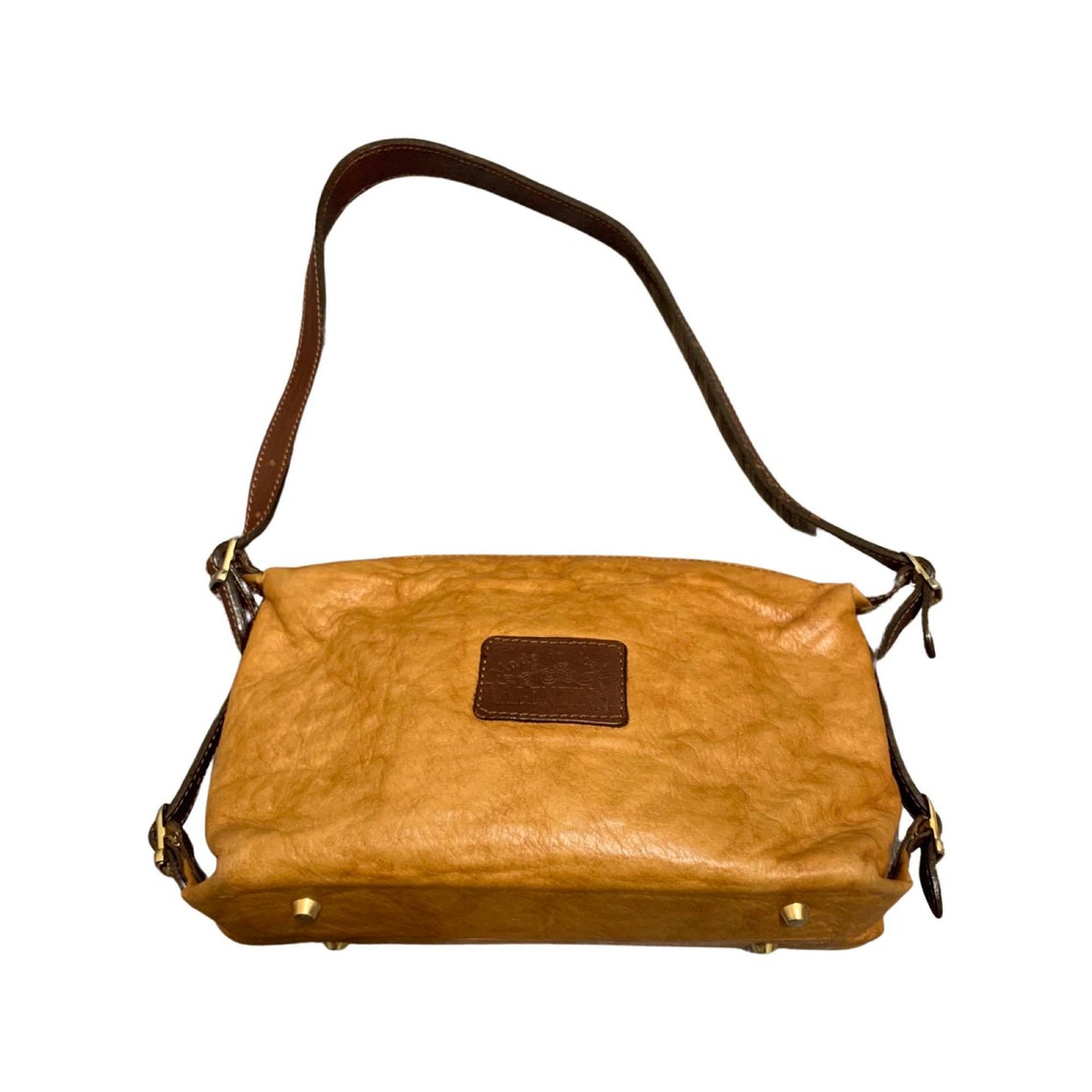 Vintage Valentina Leather Bag Medium Shoulder Bag Brown Tan Etsy