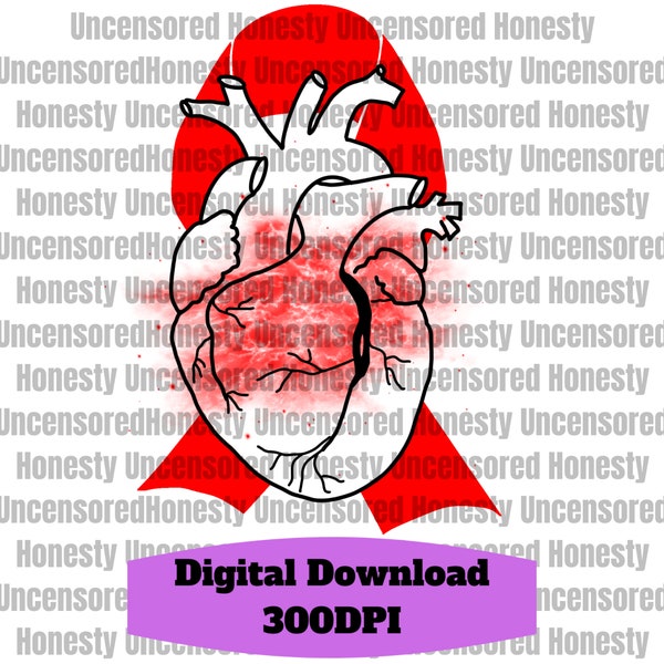 Heart Disease Awareness PNG Digital File