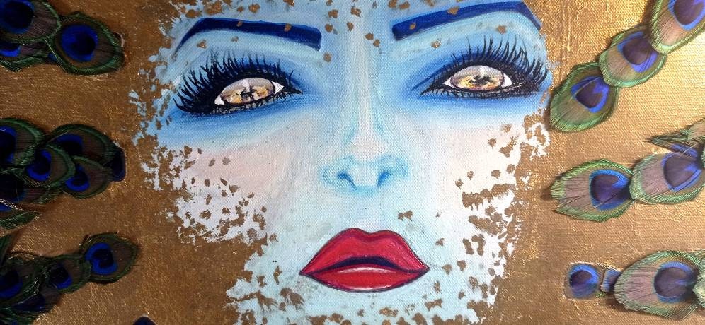 Douana Vintage, Cadeau, Femmes, Mariage, Toile, Contemporain, Abstrait, Feuille d'or, , Art Mural, D