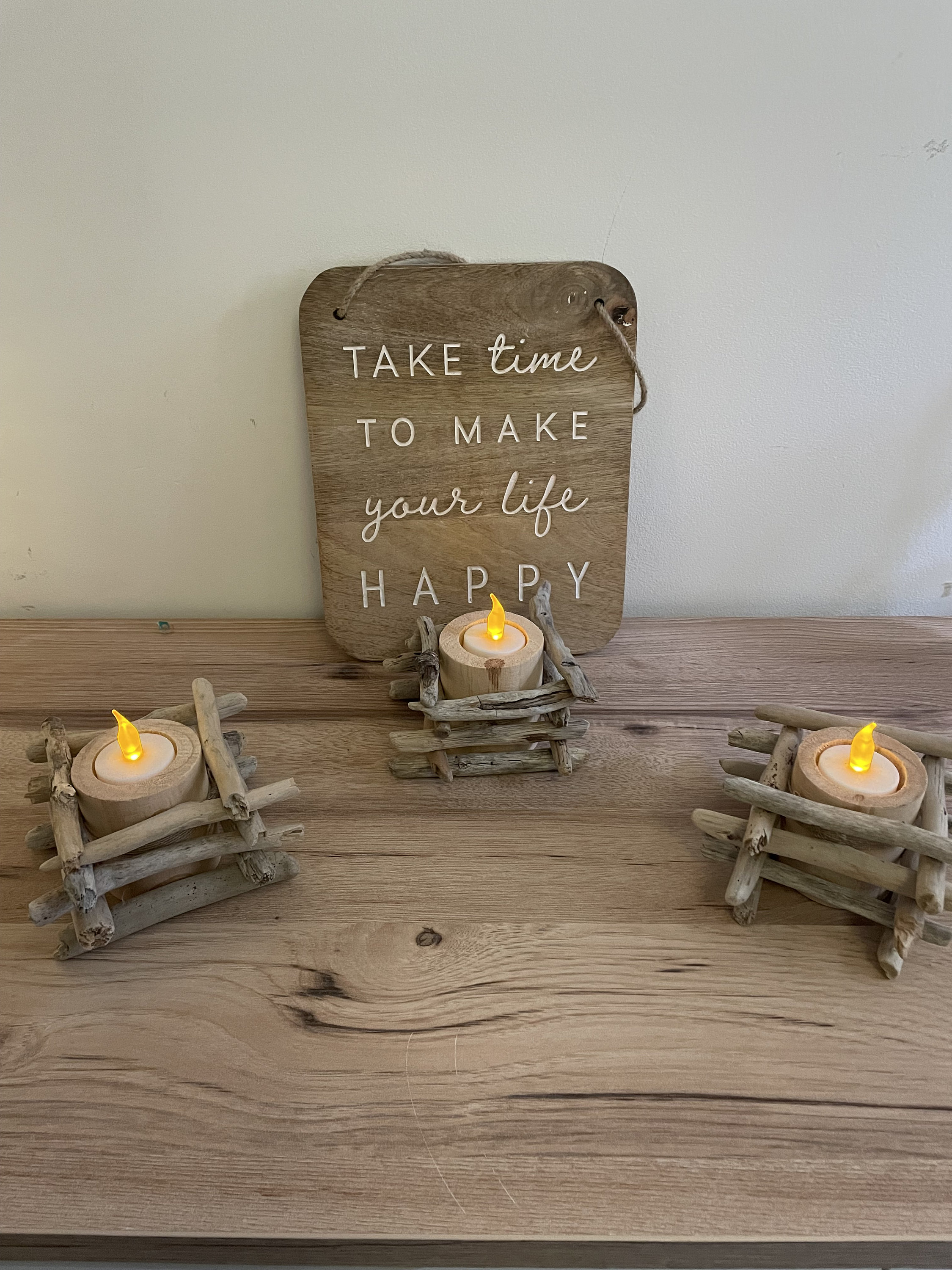 Bougeoirs Bois Flotté Bougie