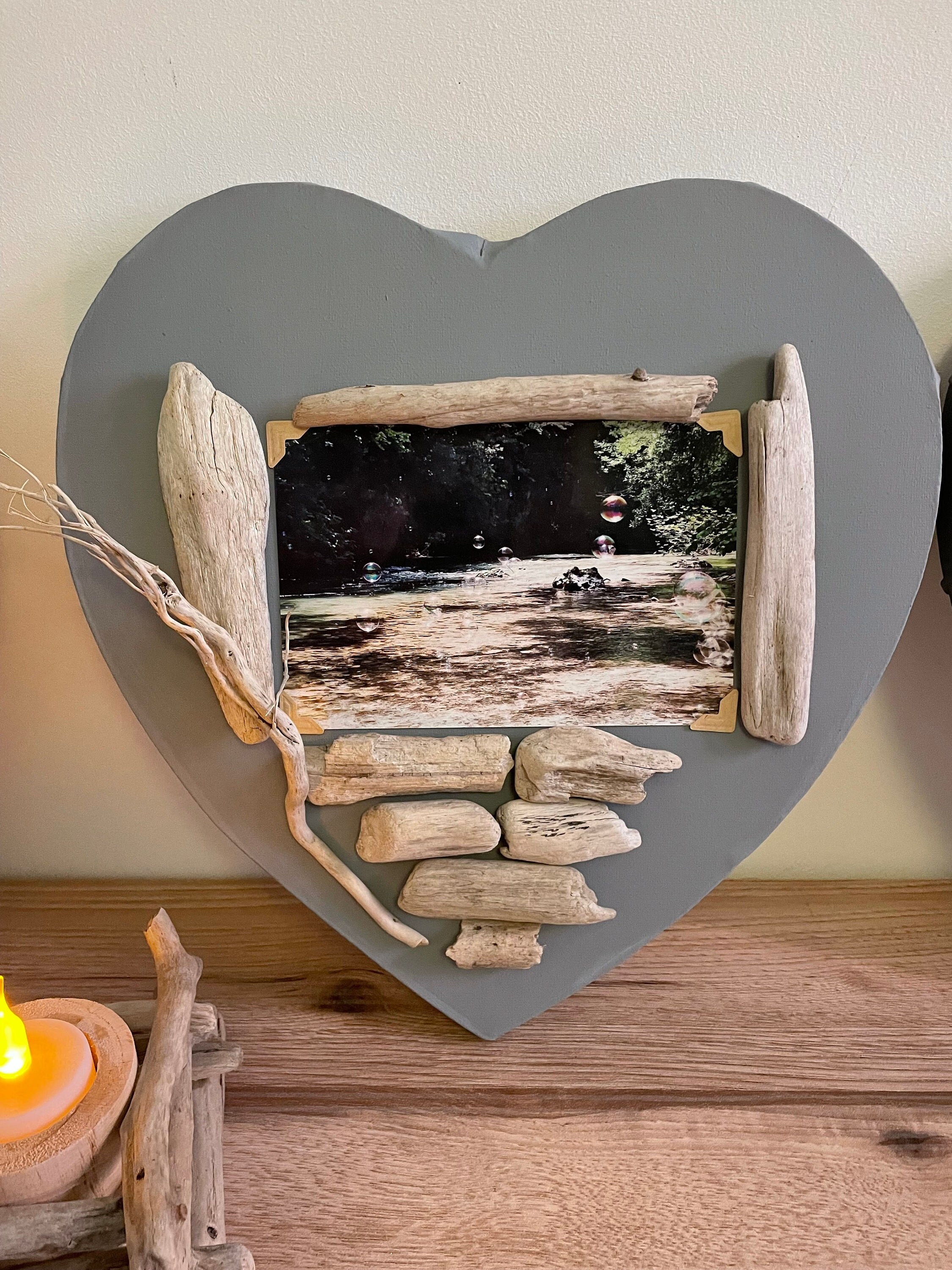 Tableau Coeur Bois Flotté Photo