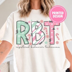 Rbt Pink Christmas Comfort Colors® Shirt Gift, Behavior Technician Sweatshirt, Girly Behavior Tech Xmas Sweater, Rbt Staff Tee