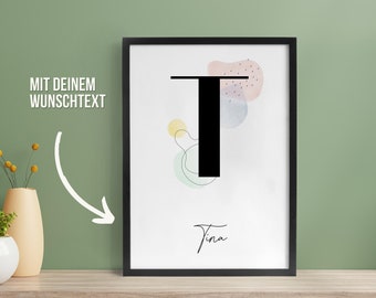 Buchstaben - Poster personalisierbar - Wanddeko